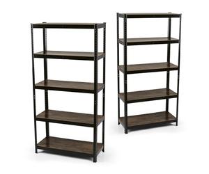 EASYmaxx Estantería de pie de diseño Industrial, Juego de 2 Unidades, 180 x 90 x 40 cm, con Capacidad de Carga de 875 kg, estantería de Almacenamiento, 175 kg, 5 estantes Ajustables para más Orden en