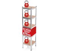 EASYmaxx - Estantería para Cargas Pesadas (40 x 40 x 180 cm, Carga máxima 875 kg y 175 kg por Nivel | Banco con 5 estantes Ajustables | para sótano, Garaje