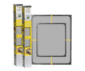 EASYmaxx Insect Protect | mosquitera telescópica | mosquitera ventana | con marco premontado | mosquitera extensible | red integrada | antracita | set de 2