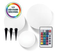 EASYmaxx LED Lámpara Solar Juego de 3 Bolas Blancas Decoración Jardín Terraza...