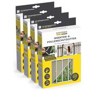 EASYmaxx Mosquitera antipolen para Ventanas con Magic Click | Cortada a Medida para Todas Las Ventanas de hasta 150 x 130 cm | Fácil instalación con 12 imanes - sin taladrar ni atornillar [4 Piezas]