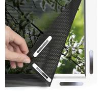 EASYmaxx Mosquitera antipolen para Ventanas con Magic Click | Cortada a Medida para Todas Las Ventanas de hasta 150 x 130 cm | Fácil instalación con 12 imanes - sin taladrar ni atornillar [Negro]