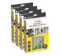 EASYmaxx Mosquitera antipolen para Ventanas con Magic Click | Cortada a Medida para Todas Las Ventanas de hasta 110 x 130 cm | Fácil instalación con 12 imanes - sin taladrar ni atornillar [4 Piezas]