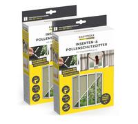 EASYmaxx Mosquitera antipolen para ventanas con Magic Click | Cortada a medida para todas las ventanas de hasta 150 x 130 cm | Fácil instalación con 12 imanes - sin taladrar ni atornillar [2 Piezas]