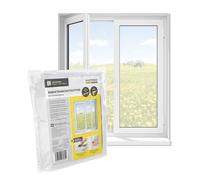 EASYmaxx Mosquitera para ventanas con cierre de velcro | Mosquitera recortable hasta 110x130cm | Fácil instalación de la mosquitera - sin taladrar ni atornillar, Cinta de velcro autoadhesiva Blanco