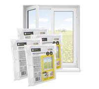 EASYmaxx Mosquitera para ventanas con cierre de gancho y bucle | Red anti insectos recortable hasta 130 x 150cm | Protección adhesiva contra Mosquitos - Fácil instalación [4 Piezas]