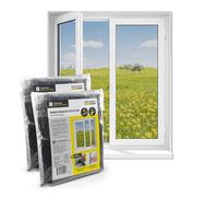 EASYmaxx Mosquitera para ventanas con cierre de gancho y bucle | Red anti insectos recortable hasta 130 x 150cm | Protección adhesiva contra Mosquitos - Fácil instalación [2 Piezas]