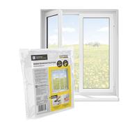 EASYmaxx Mosquitera para ventanas con cierre de velcro | Mosquitera recortable hasta 150x130cm | Fácil instalación de la mosquitera - sin taladrar ni atornillar | Cinta de velcro autoadhesiva [Blanco]