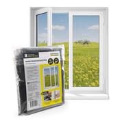 EASYmaxx Mosquitera para ventanas con cierre de gancho y bucle | Red anti insectos recortable hasta 130 x 150cm | Protección adhesiva contra Mosquitos - Fácil instalación [Negro]