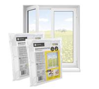 EASYmaxx Mosquitera para ventanas con cierre de velcro | Mosquitera recortable hasta 150x180cm | Fácil instalación de la mosquitera - sin taladrar ni atornillar, Cinta de velcro autoadhesiva 2 Piezas