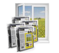 EASYmaxx Mosquitera para ventanas con cierre de velcro | Mosquitera recortable hasta 150x180cm | Fácil instalación de la mosquitera - sin taladrar ni atornillar, Cinta de velcro autoadhesiva 4 Piezas