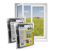 EASYmaxx Mosquitera para ventanas con cierre de velcro | Mosquitera recortable hasta 150x180cm | Fácil instalación de la mosquitera - sin taladrar ni atornillar, Cinta de velcro autoadhesiva 2 Piezas