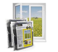 EASYmaxx Mosquitera para ventanas con cierre de velcro | Mosquitera recortable hasta 110x130cm | Fácil instalación de la mosquitera - sin taladrar ni atornillar, Cinta de velcro autoadhesiva 2 Piezas