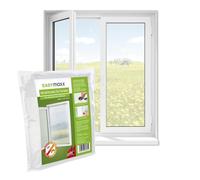 EASYmaxx Mosquitera para ventanas con cierre de velcro | Mosquitera recortable hasta 150x130cm | Fácil instalación de la mosquitera - sin taladrar ni atornillar | Cinta de velcro autoadhesiva [Blanco]