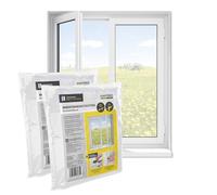 EASYmaxx Mosquitera para ventanas con cierre de gancho y bucle | Red anti insectos recortable hasta 130 x 150cm | Protección adhesiva contra Mosquitos - Fácil instalación [2 Piezas]