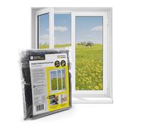 EASYmaxx Mosquitera para ventanas con cierre de velcro | Mosquitera recortable hasta 150x180cm | Fácil instalación de la mosquitera - sin taladrar ni atornillar, Cinta de velcro autoadhesiva Negro