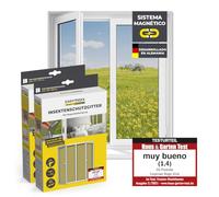 EASYmaxx Mosquitera para Ventanas con Magic Click | Cortada Individualmente a Medida para Todas Las Ventanas de hasta 150x180 cm | Fácil instalación con 12 imanes - sin taladrar ni atornillar 2 Piezas