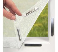 EASYmaxx Mosquitera para Ventanas con Magic Click | Cortada Individualmente a Medida para Todas Las Ventanas de hasta 110x130 cm | Fácil instalación con 12 imanes - sin taladrar ni atornillar Blanco