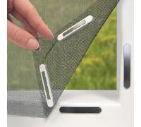 EASYmaxx Mosquitera para Ventanas con Magic Click | Cortada Individualmente a Medida para Todas Las Ventanas de hasta 150x180 cm | Fácil instalación con 12 imanes - sin taladrar ni atornillar Negro