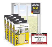 EASYmaxx Mosquitera para Ventanas con Magic Click | Cortada Individualmente a Medida para Todas Las Ventanas de hasta 150x180 cm | Fácil instalación con 12 imanes - sin taladrar ni atornillar 4 Piezas