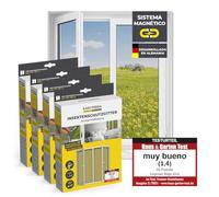 EASYmaxx Mosquitera para Ventanas con Magic Click | Cortada Individualmente a Medida para Todas Las Ventanas de hasta 150x180 cm | Fácil instalación con 12 imanes - sin taladrar ni atornillar 4 Piezas