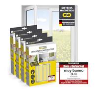 EASYmaxx Mosquitera para Ventanas con Magic Click | Cortada Individualmente a Medida para Todas Las Ventanas de hasta 110x130 cm | Fácil instalación con 12 imanes - sin taladrar ni atornillar 4 Pieza