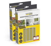 EASYmaxx Mosquitera para Ventanas con Magic Click | Cortada Individualmente a Medida para Todas Las Ventanas de hasta 110x130 cm | Fácil instalación con 12 imanes - sin taladrar ni atornillar 2 Piezas