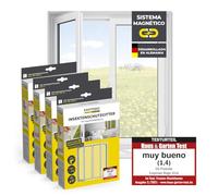 EASYmaxx Mosquitera para Ventanas con Magic Click | Cortada Individualmente a Medida para Todas Las Ventanas de hasta 150x130 cm | Fácil instalación con 12 imanes - sin taladrar ni atornillar 4 Pieza