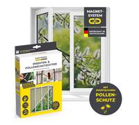 EASYmaxx Mosquitera antipolen para Ventanas con Magic Click | Cortada a Medida para Todas Las Ventanas de hasta 150 x 130 cm | Fácil instalación con 12 imanes - sin taladrar ni atornillar [Negro]