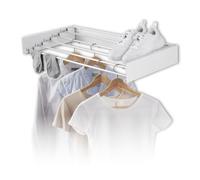 EASYmaxx Secador de pared 400 | Secador de pared - ahorra espacio y extensible | 80 cm x 40 cm x 10,5 cm | 4 m de longitud de secado | Tendedero para secado sin electricidad en interiores y exteriores