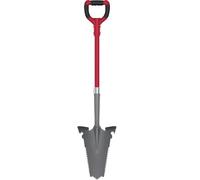 EASYmaxx Sierra de pala y raíz | Hoja en forma de V de 114 cm con borde de banda de rodadura | Acero inoxidable y mango ergonómico de plástico | Rojo