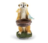 EASYmaxx Suricata LED Solar como Bebedero para pájaros, inalámbrico con Sensor de luz Diurna automático, Fiel a los Detalles, decoración para jardín, balcón, terraza, 8h de duración de la iluminación