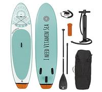 EASYmaxx Tabla de Paddle Stand Up 'I Need Vitamin Sea' | Sup Incluye Bolsa de Transporte, Kit de reparación y Bomba de Aire, con práctica asa de Transporte