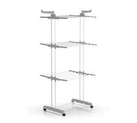 EASYmaxx Tendedero plegable, Perchero plegable | Secado eficiente con 3 niveles, 2 alas laterales y fácil montaje | Ahorra espacio, versátil y móvil para interiores y exteriores