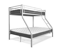 EASYMOBEL Litera Matrimonio AS121 - Estructura Metálica, 2 Colchones, 135x190 y 90x190 cm (Gris)