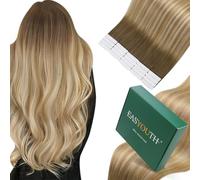 Easyouth Balayage Extensiones Pelo Natural Adhesivas Castaño a Rubio Platino Ombre Tape in Hair Extensiones de Adhesivas 22 Pulgadas 50g 20Pcs Adhesivas Extensiones Cabello de Verdad