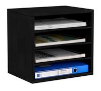 EasyPAG 4 Niveles Madera A4 Organizador Escritorio Bandeja Archivador Clasificador Documentos Soporte Papeles Almacenamiento Archivos Estante Folios,Negro