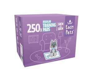 Easypets Empapadores de Adiestramiento para Cachorros y Perros Desechables - Tapetes Educativos con Carbón Activo - Súper Absorbentes & Antifugas - Control de Olores - 58x58cm - Pack 250 Unidades