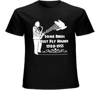 Easypitwy Men's Charlie Parker Inspired T Shirt Bird Miles Davis Be Bop Jazz Black XL