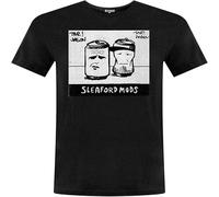 Easypitwy Men's Sleaford Mods Art Logo Roucollar T Shirt Black S