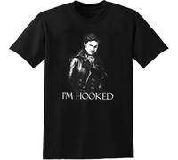 Easypitwy Once Upon A Time I'm Hooked Captain Hook Juniors T-Shirt Men's Black XXL