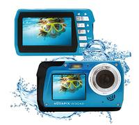 Easypix W3048 Edge Iceblue - Cámara Sumergible, 48MP Doble Pantalla