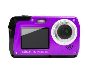 Easypix W3048 Edge púrpura - Cámara subacuática, Doble Pantalla de 48 MP