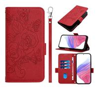 Easyshow Compatible para ZTE Blade A35E Fundas Wallet Case, Diseño Retro del Modelo de Case, Ranuras para Tarjetas, Magnético Flip Wallet Case Cover Adecuado Funda para ZTE Blade A35E-Rojo