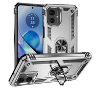 Easyshow Doble Capa Funda para Motorola Moto G54 Carcasa Dura Antigolpes con Función de Soporte y Cool Look Protector Case Fundas para Motorola Moto G54-Plata
