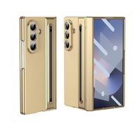 Easyshow Funda Compatible con Samsung Galaxy Z Fold 7 5G, Funda Z Fold7 Todo Incluido con protección de bisagra S Pen Box Kickstand, Funda para Samsung Z Fold 7 + S Pen-Oro