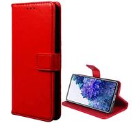 Easyshow Funda para OPPO A5x, con Tapa Cuero Billetera Carcasas y Fundas Tener Ranura para Tarjeta y Stand Función Flip Case para OPPO A5x-Rojo