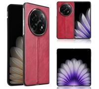 Easyshow Funda para OPPO Find N5 Funda, PU+PC+TPU Piel Funda de teléfono, Fundas Dura para OPPO Find N5-Rojo