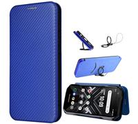 Easyshow Funda para Redmi Turbo 5/Poco X8 Pro,Caja del teléfono de Fibra de Carbono, Redmi Turbo 5/Poco X8 Pro con función de Soporte Case, el Estuche con Tapa magnética Estuche para-Azul