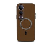 Easyshow Funda para Vivo V50 Lite, combinación de Textura 3D y Material de Cuero PU, Accesorios mag Safe con imanes Integrados, Compatible con la Funda magnética para Coche Vivo V50 Lite